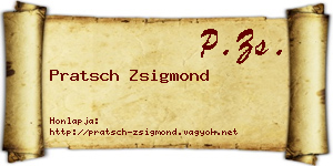 Pratsch Zsigmond névjegykártya