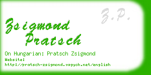 zsigmond pratsch business card